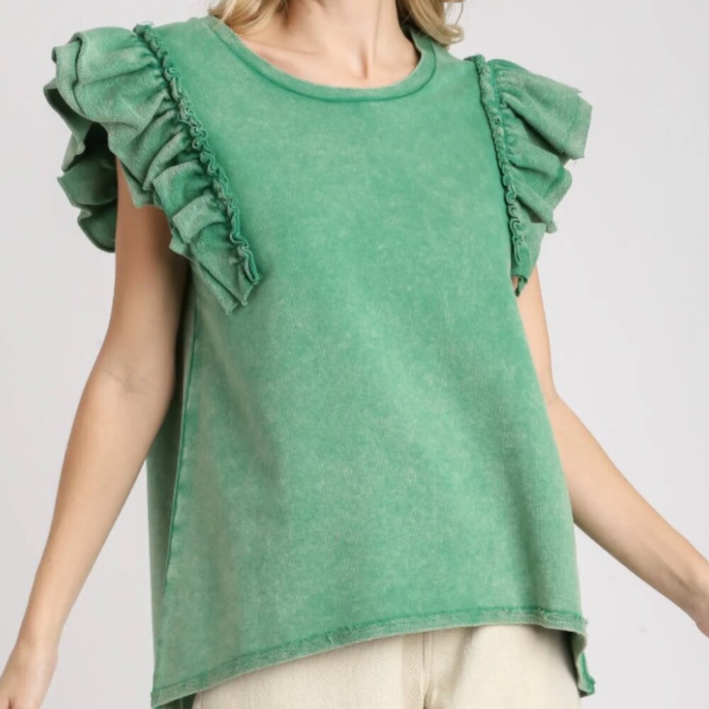046.Mineral Wash Round Neck Top